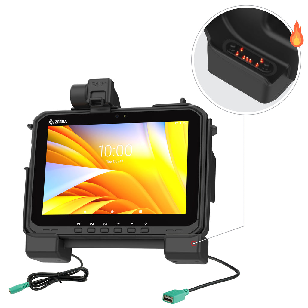 RAM power data dock voor zebra ET6X verwarmde pinnen - RAM Mounts RAM-HOL-ZE25PDHU