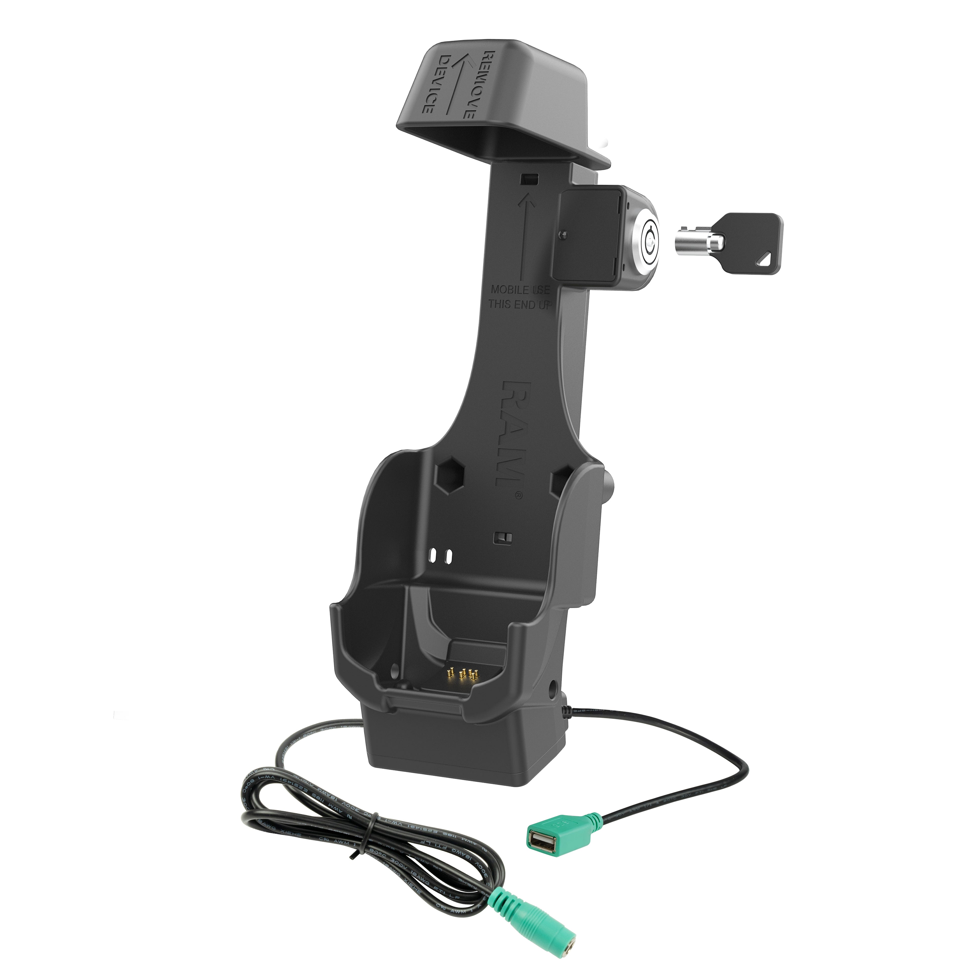 RAM dock met vergrendel- en oplaadfunctie + Single USB-A voor Zebra TC8300 - RAM Mounts RAM-HOL-ZE26PDLU afbeelding 2