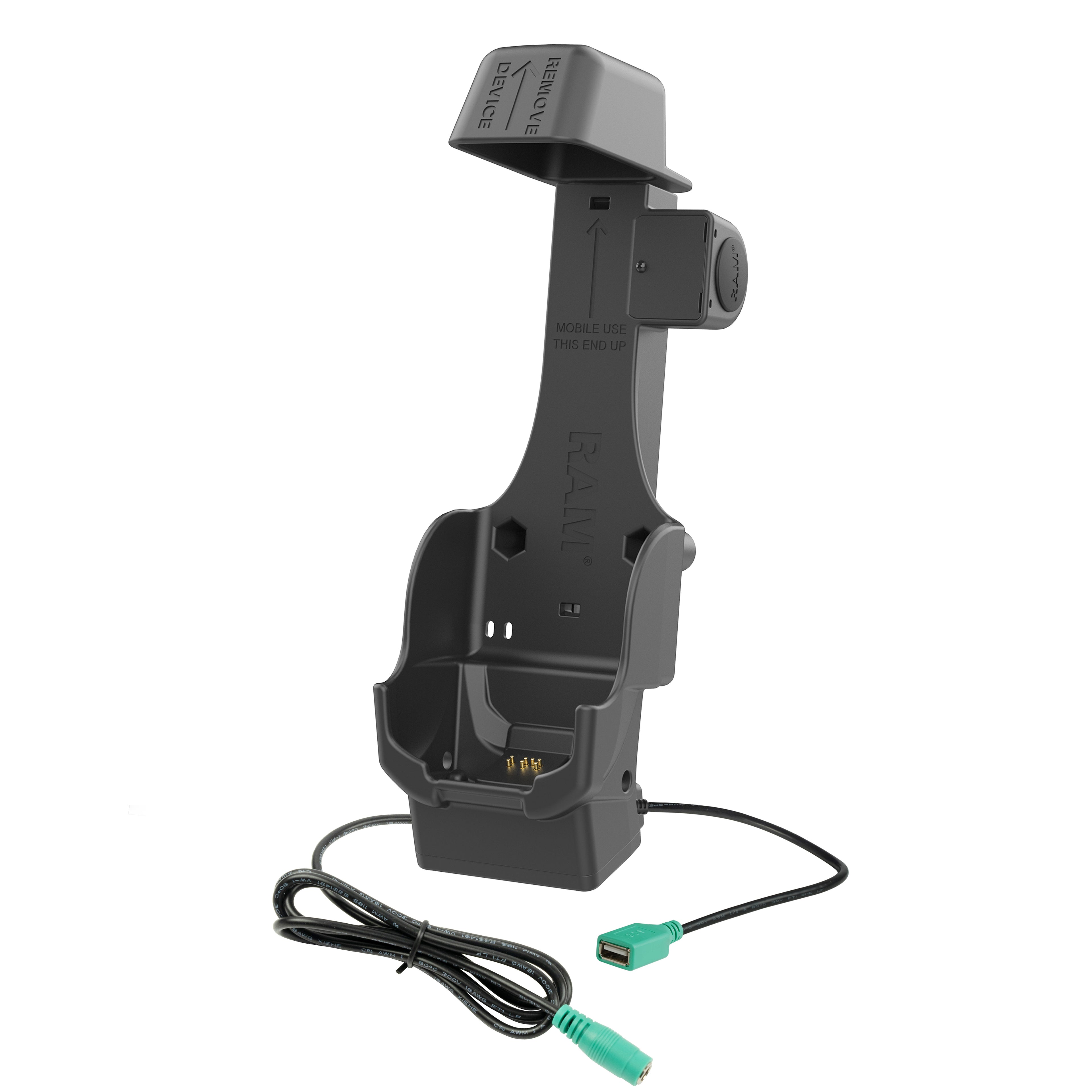 RAM Dock met vergendel- en oplaadfunctie + enkele USB-A voor Zebra TC8300 - Verwarmde Pinnen - RAM Mounts RAM-HOL-ZE26PDHU afbeelding 2