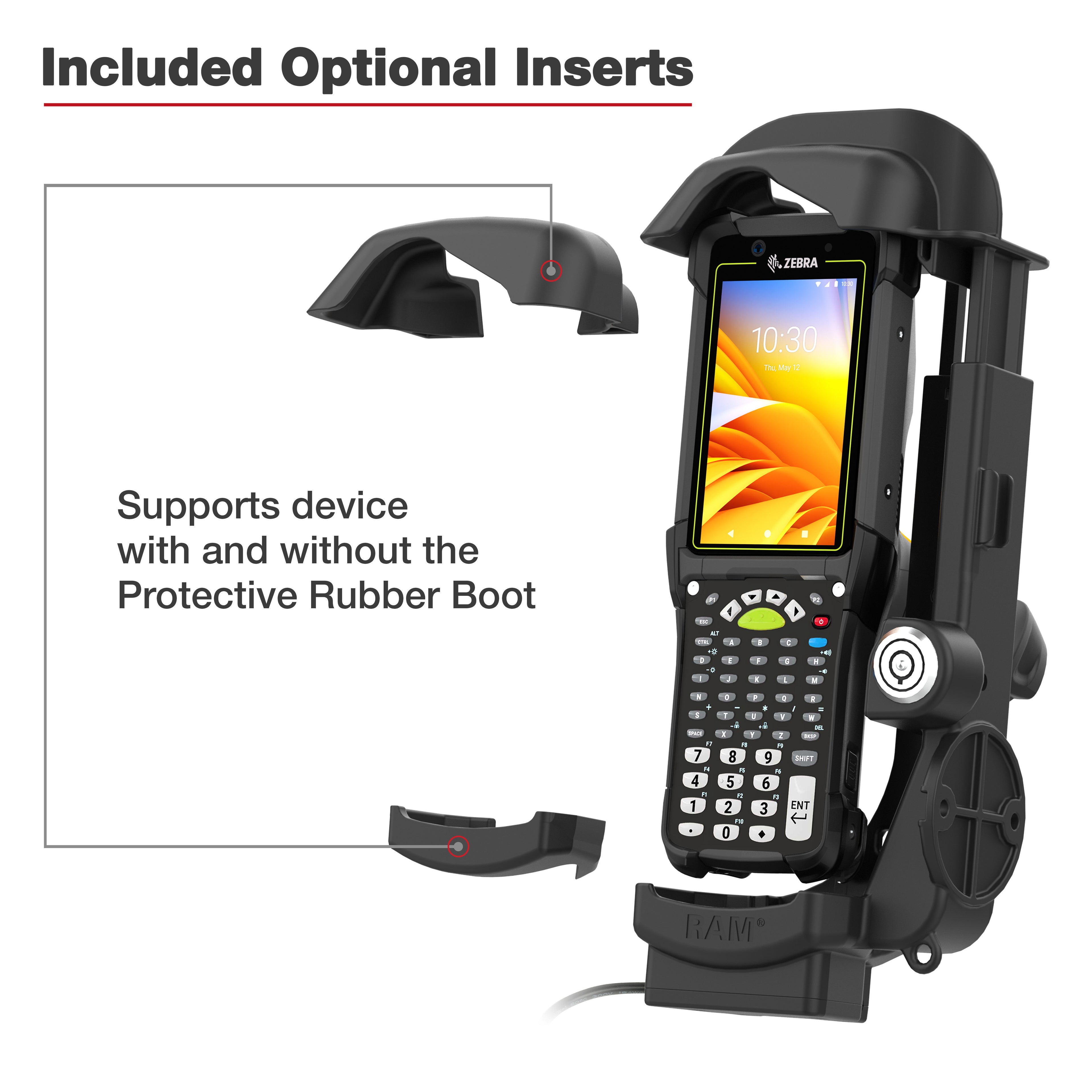 RAM Vergrendelend Power Dock voor Zebra MC9400 & MC9300 - Verwarmde pinnen - RAM Mounts RAM-HOL-ZE32PHLU afbeelding 6