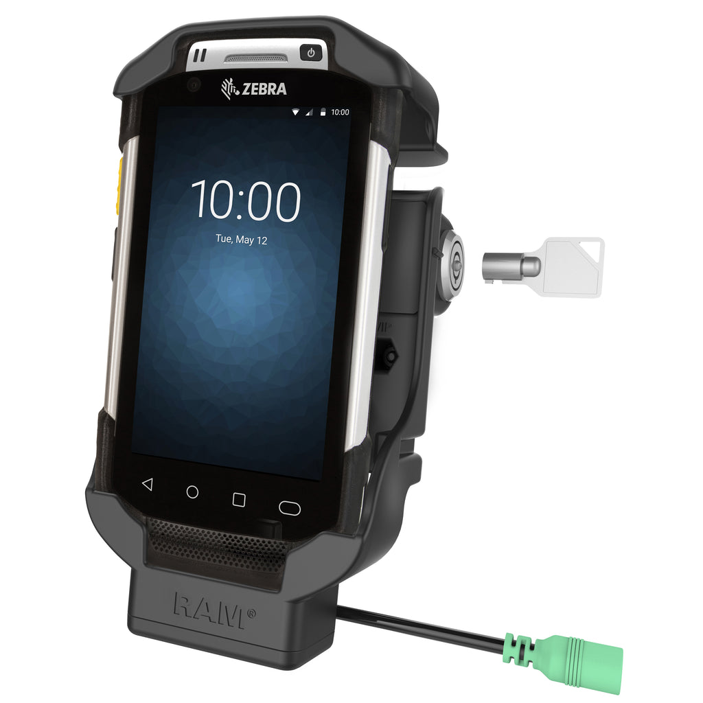 RAM Key-Locking Form-Fit Voedingsdock voor Zebra TC70, 72, 75 & 77 - RAM Mounts RAM-HOL-ZE7LU afbeelding 1