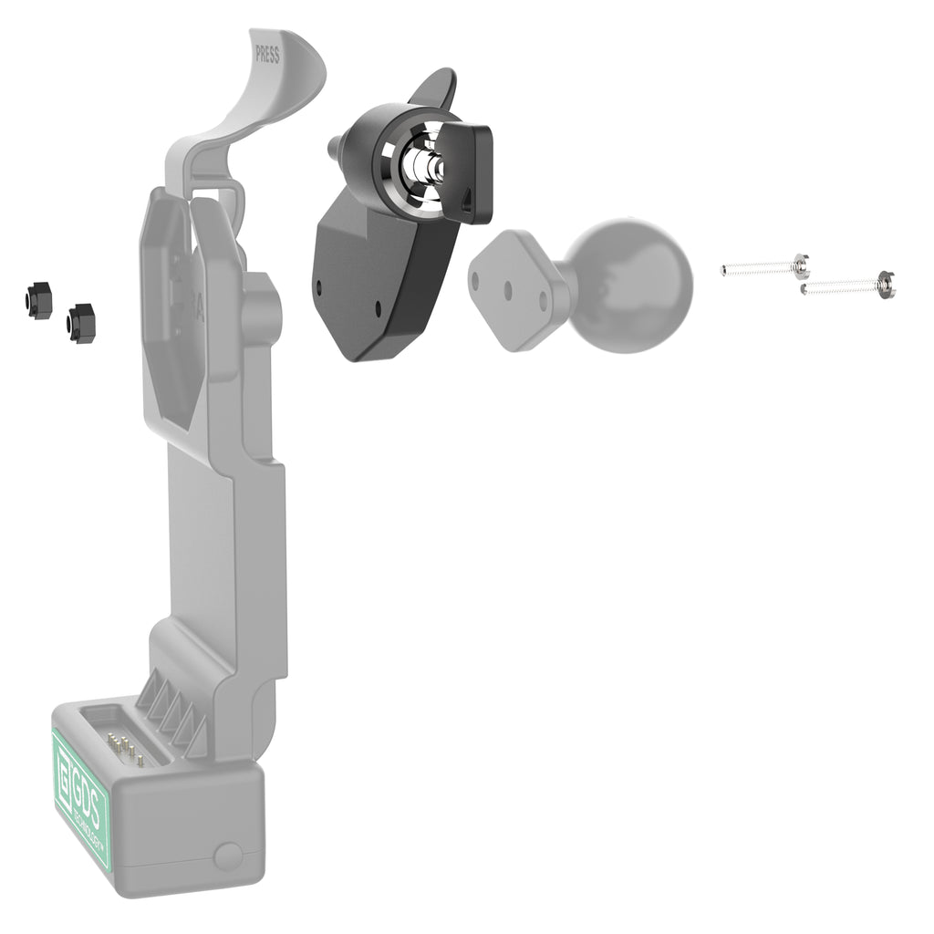GDS® Uni-Conn™ Rechtsgerichte vergrendelingsadapter voor Snap-In Docks en houders - RAM Mounts RAM-LOCK-U1LRU afbeelding 2