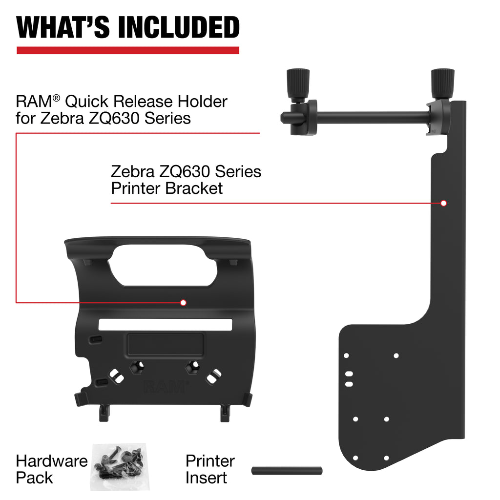 RAM Printerhouder met papierinvoer voor Zebra ZQ630-serie - RAM Mounts RAM-PM1-ZE31U afbeelding 3
