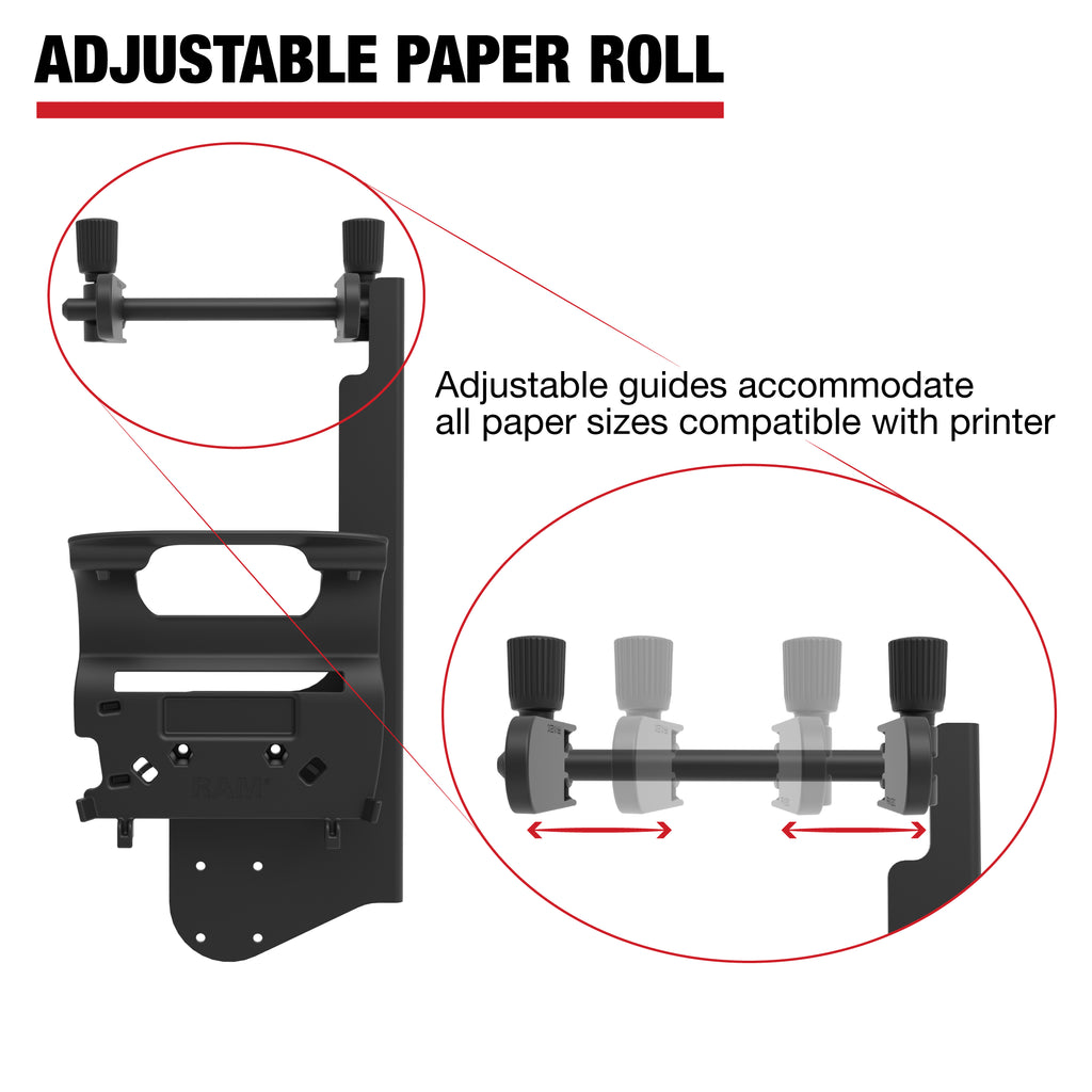 RAM Printerhouder met papierinvoer voor Zebra ZQ630-serie - RAM Mounts RAM-PM1-ZE31U afbeelding 4
