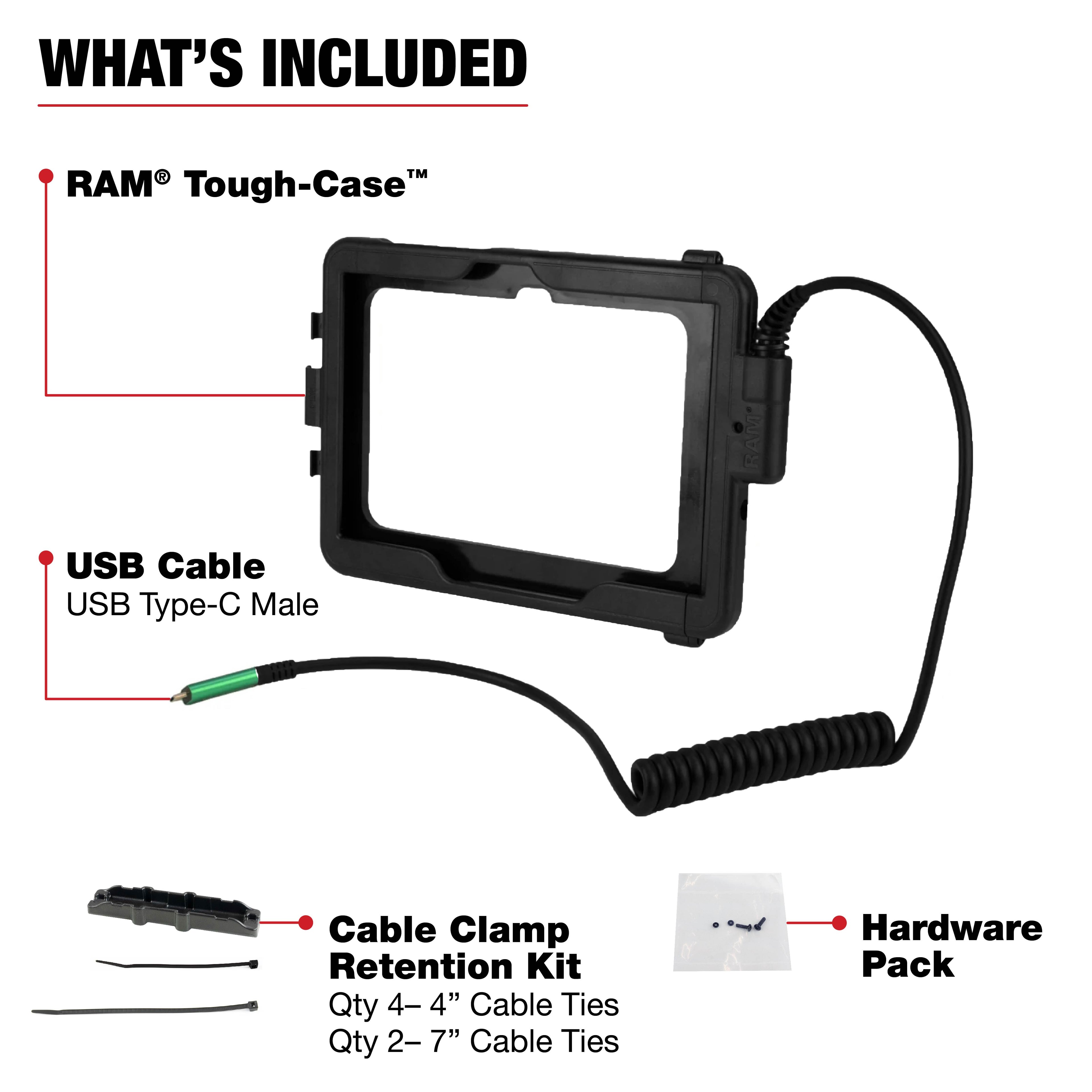 RAM Tough-Case™ voor Tab Active Pro en Active5 Pro & 4 Pro – USB-C Male - RAM Mounts RAM-TC-SAM54CU afbeelding 4