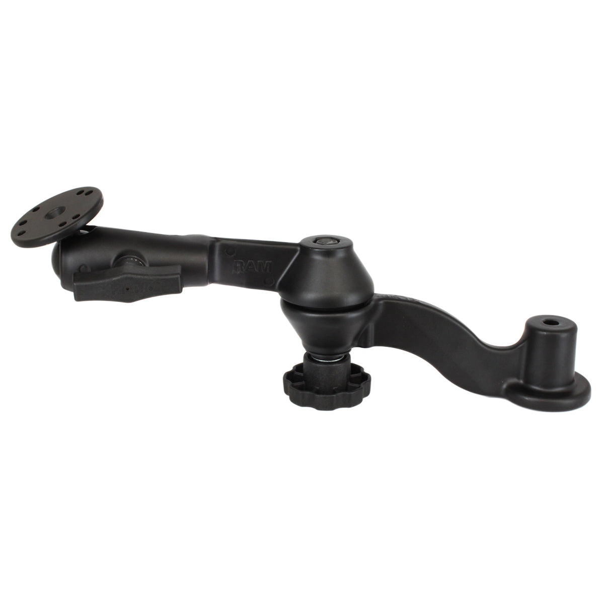 RAM 12 gebogen dubbele zwaaiarm met socket arm ronde plaat - RAM Mounts RAM-VB-109-6U