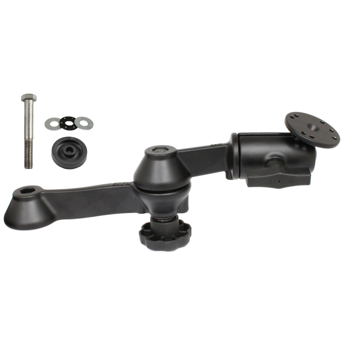 RAM 12 dubbele zwenkarm met ronde plaat en flenshardware - RAM Mounts RAM-VB-110-1DFU