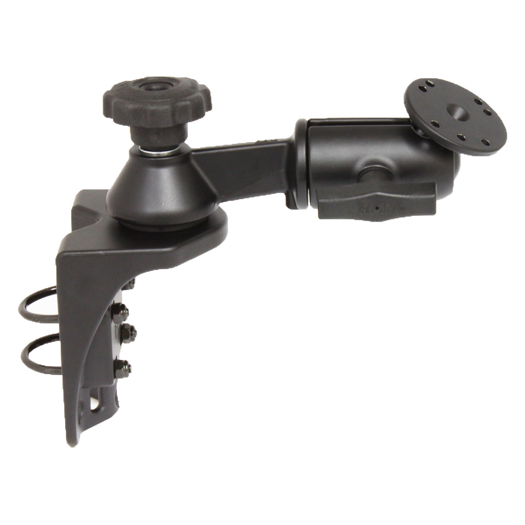 RAM verticale rail montage met 6 enkele swing arm en ronde plaat - RAM Mounts RAM-VB-110V-2U