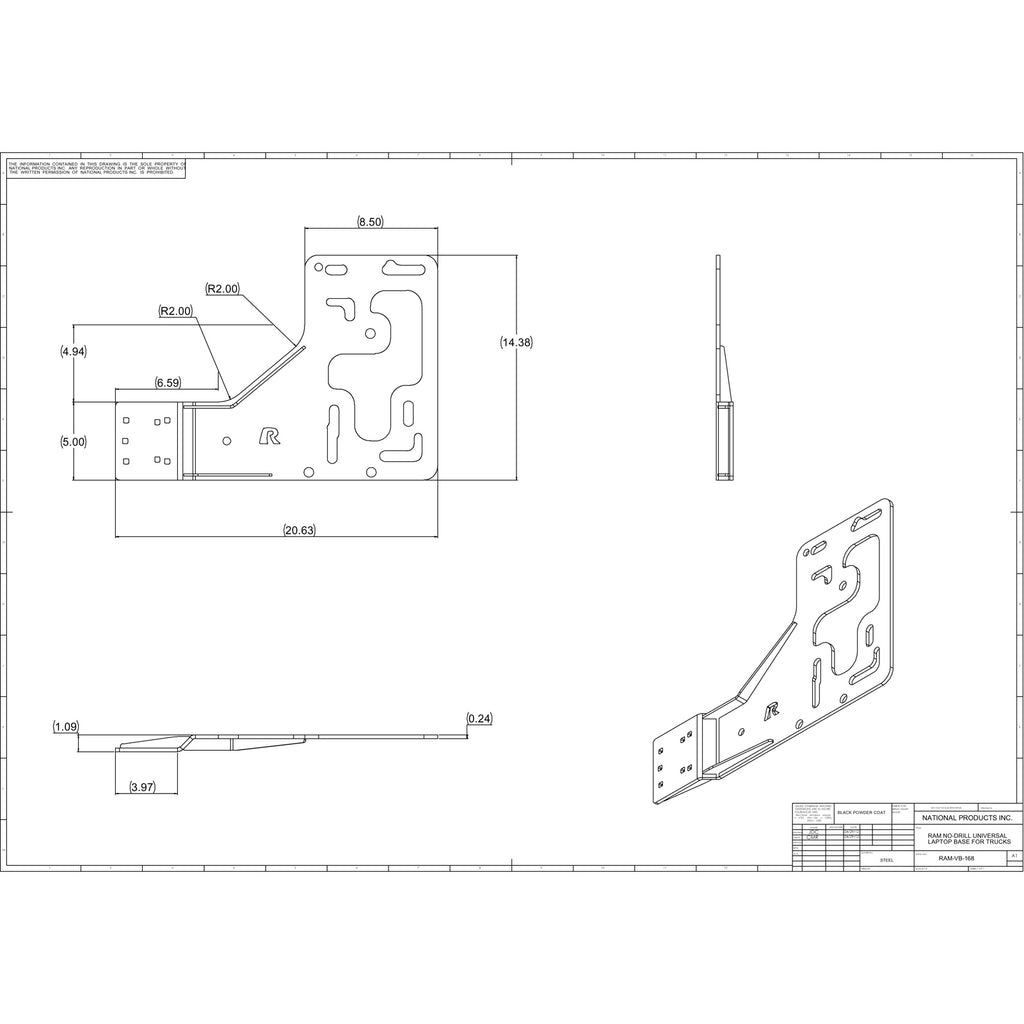 RAM No-Drill™ Universele Voertuigbasis voor zware vrachtwagens - RAM Mounts RAM-VB-168 afbeelding 2