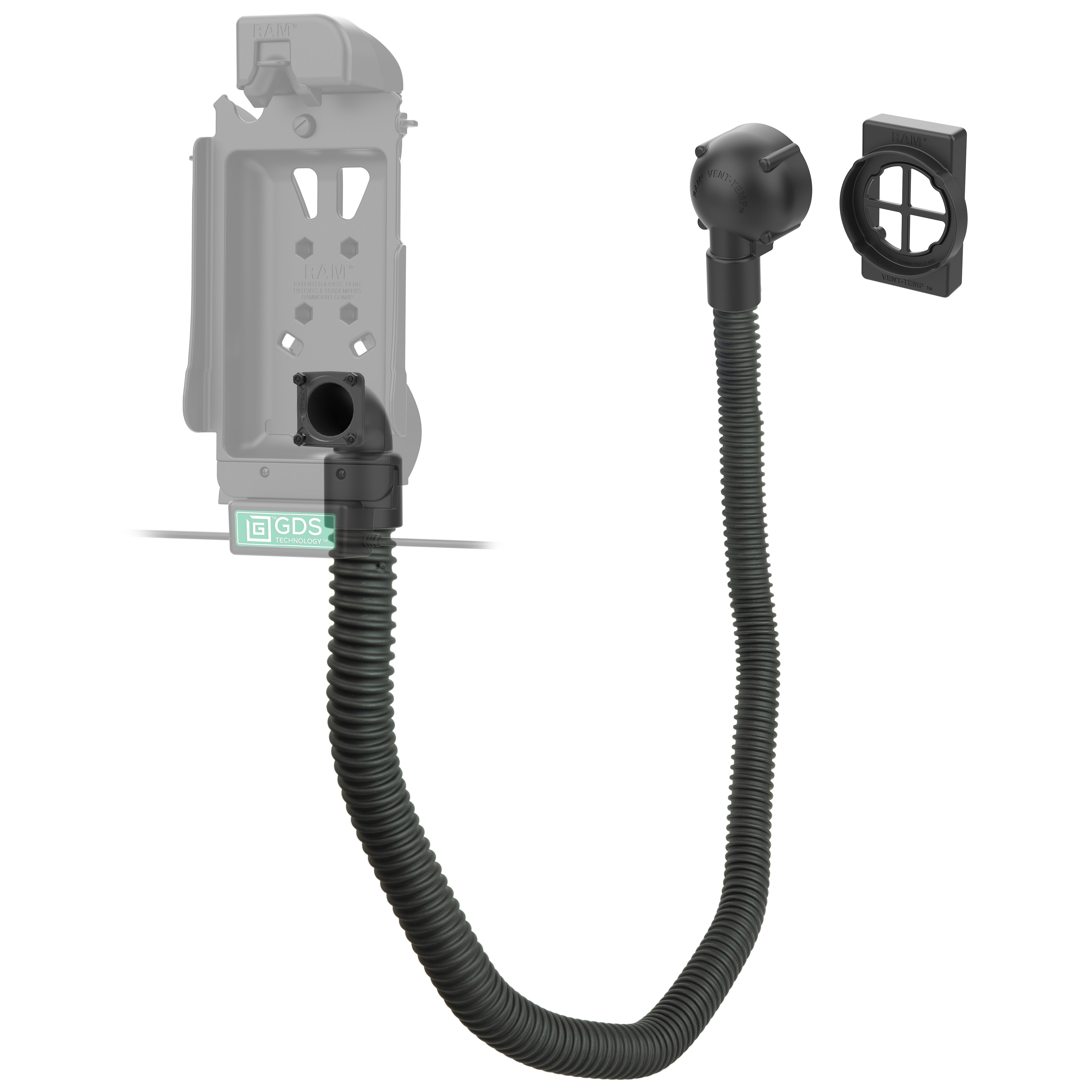 RAM vent temp met achterdockverbinding voor rechthoekige ventilatoren - RAM Mounts RAM-VENT1-RCT-50U