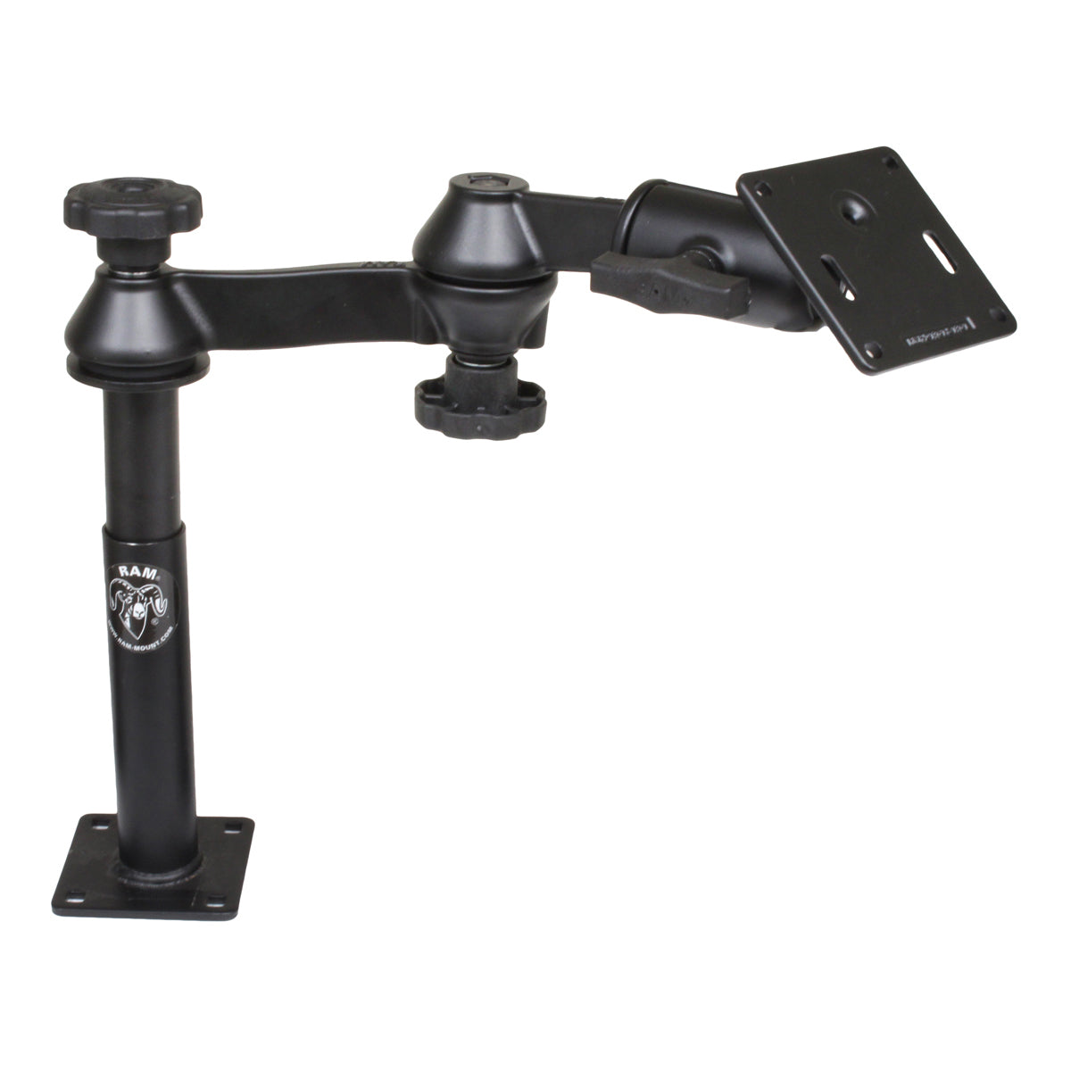 RAM tele pole met 4 7 palen swingarmen en 75x75mm VESA plaat - RAM Mounts RAM-VP-SW1-47-2461