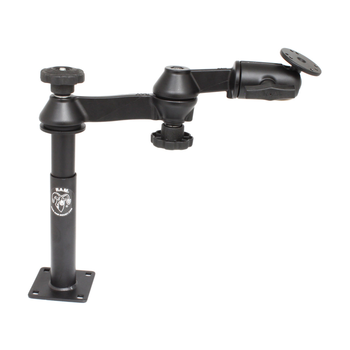 RAM Tele-Pole™ met 4 "& 7" palen, dubbele swingarmen en ronde plaat - RAM Mounts RAM-VP-SW1-47 afbeelding 1