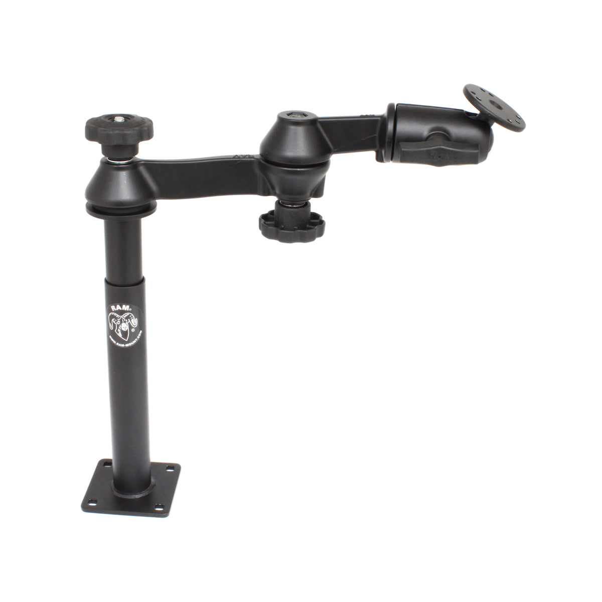 RAM tele pole met 8 9 palen dubbele zwaaarmen en ronde plaat - RAM Mounts RAM-VP-SW1-89