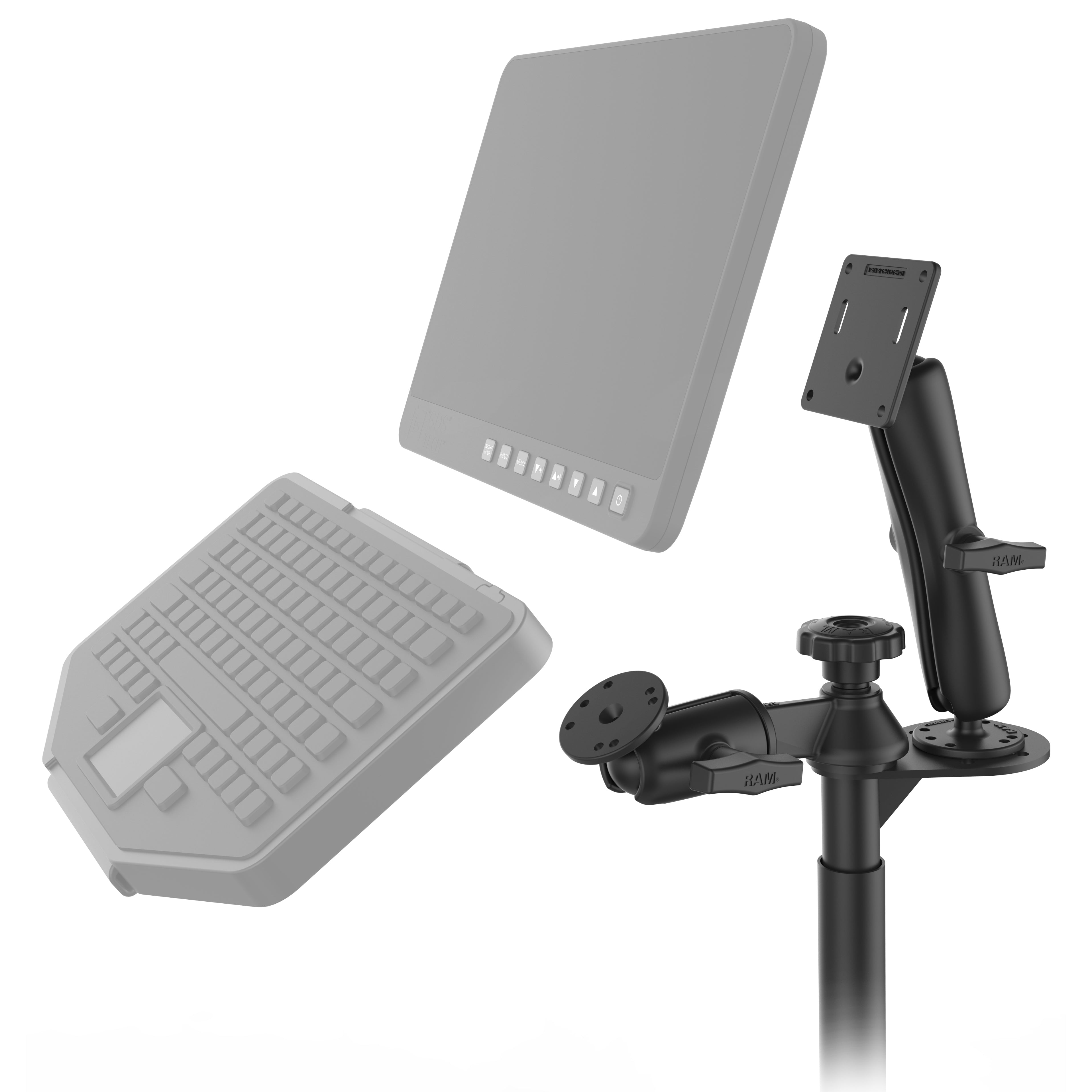 RAM Tele-Pole™ met 4" & 5" Poles en Dubbele Bal 75x75mm VESA Mount - RAM Mounts RAM-VP-SW2F-45-2461 afbeelding 3