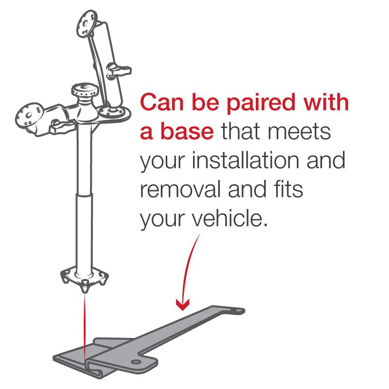 RAM Tele-Pole™ met 8 "& 9" palen en dubbele balhouder - RAM Mounts RAM-VP-SW2F-89 afbeelding 3