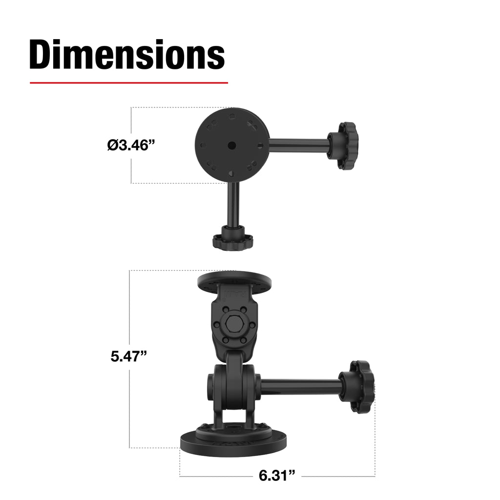 RAM Dubbele 90-Graden Pivot Magnetische Bevestiging met Knop - RAM Mounts RAP-101-PV4-2P-MAG88U afbeelding 3