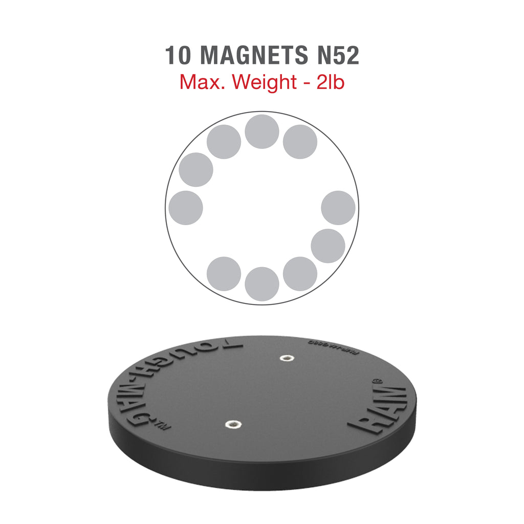 RAM Dubbele 90-Graden Pivot Magnetische Bevestiging met Knop - RAM Mounts RAP-101-PV4-2P-MAG88U afbeelding 5