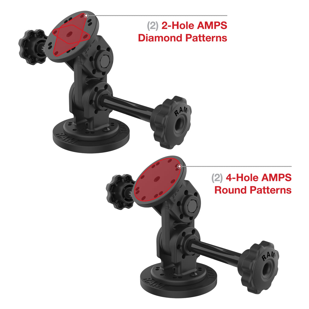 RAM Dubbele Rechte Pivot Magnetische Bevestiging met Knop - RAM Mounts RAP-101-PV4-2S-MAG88U afbeelding 4
