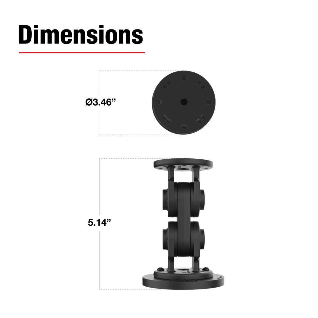 RAM Dual Straight Pivot Magnetische Bevestiging - RAM Mounts RAP-101-PV4-2S-NK-MAG88U afbeelding 3