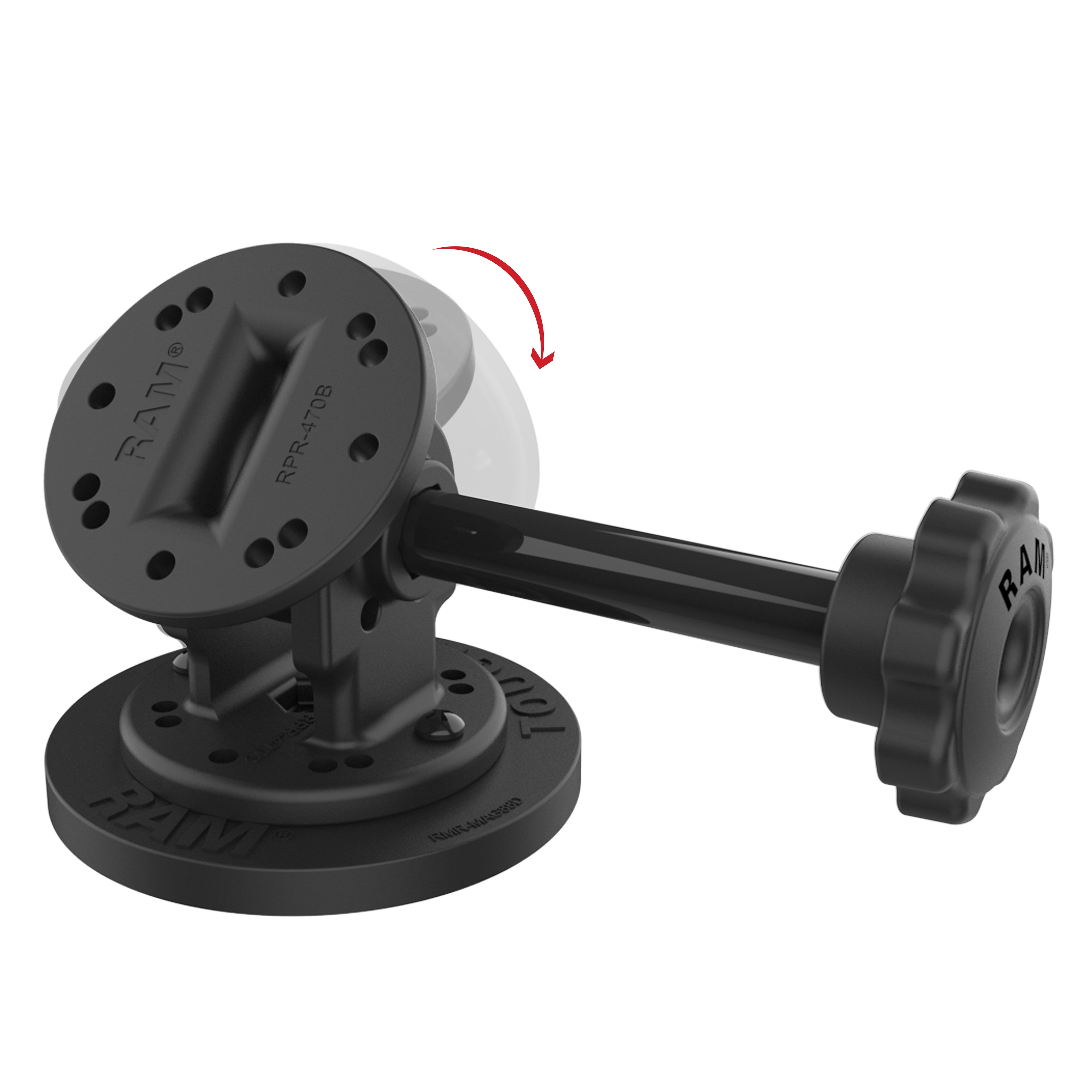 RAM Enkele Pivot Magnetische Bevestiging met Knop - RAM Mounts RAP-101-PV4-MAG88U afbeelding 2