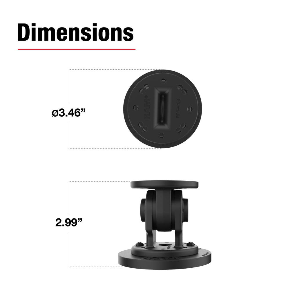 RAM Enkele Pivot Magneetbevestiging - RAM Mounts RAP-101-PV4-NK-MAG88U afbeelding 3