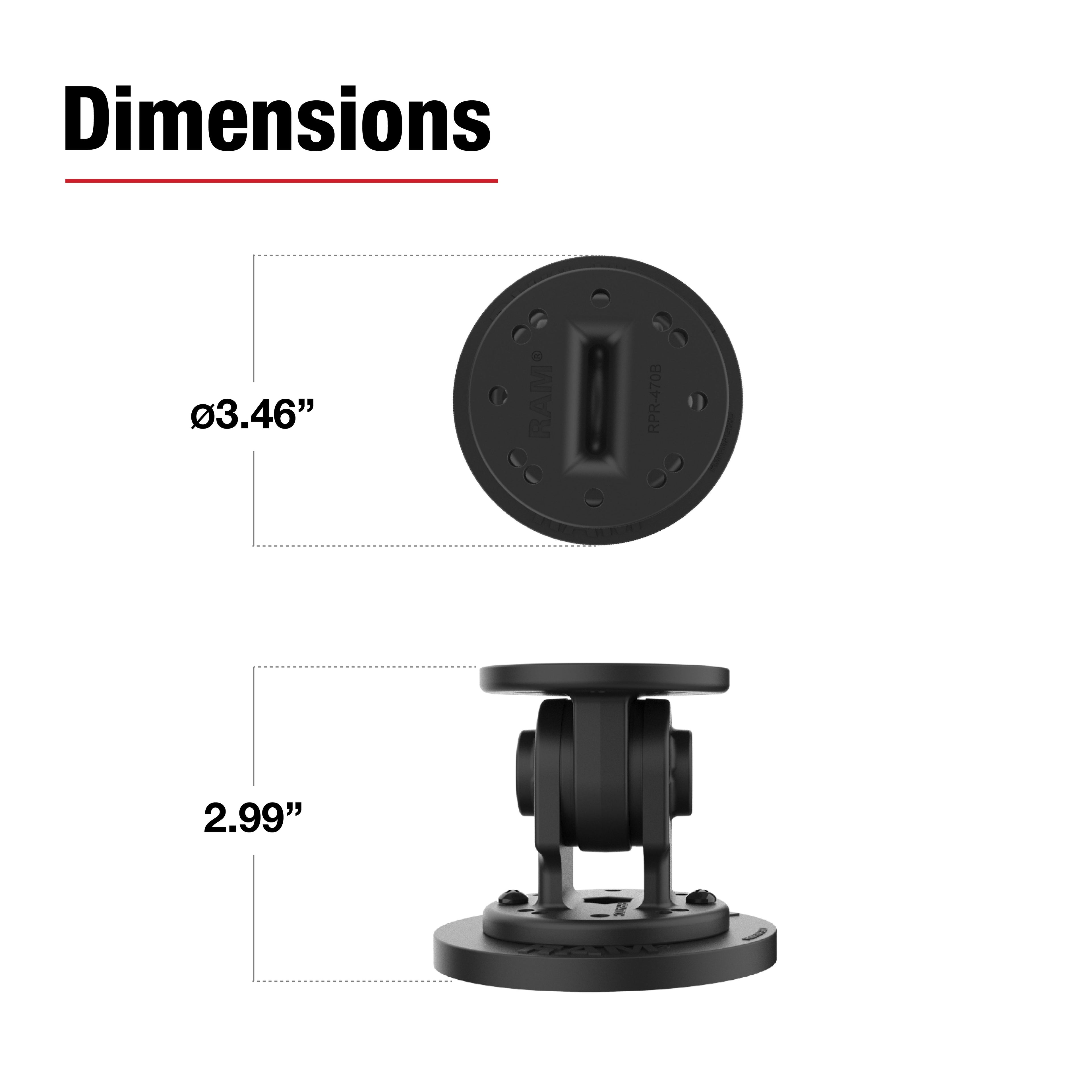 RAM Enkele Pivot Magneetbevestiging - RAM Mounts RAP-101-PV4-NK-MAG88U afbeelding 3