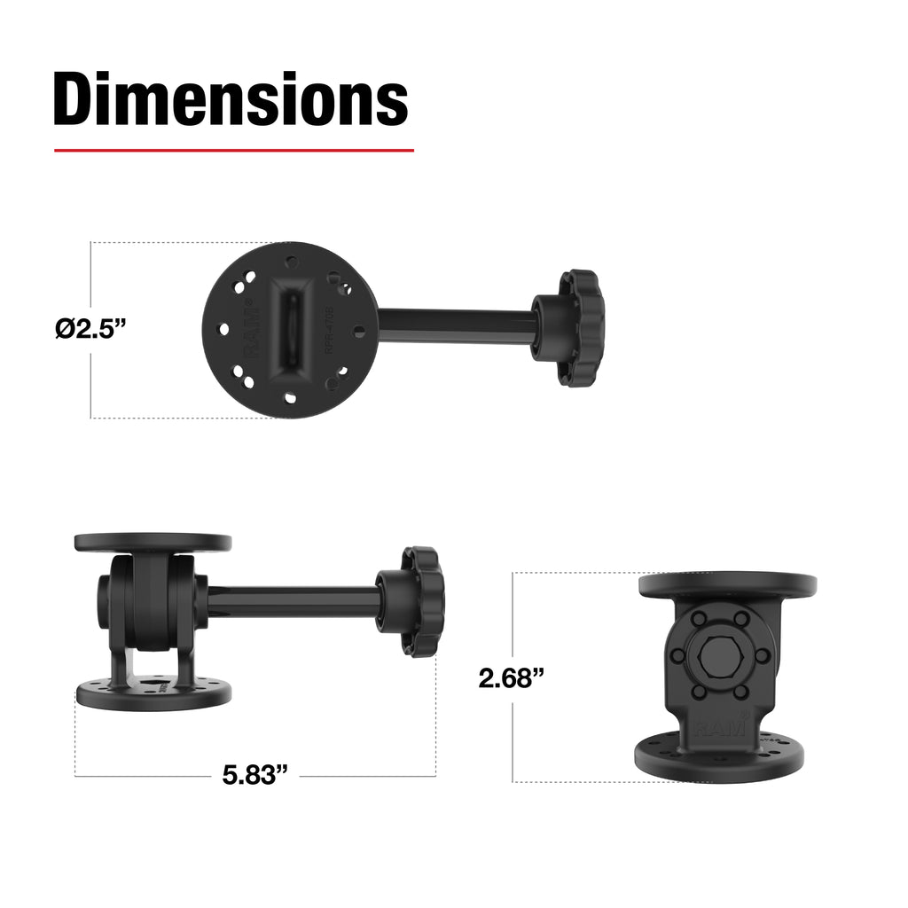RAM Enkele Scharnierbevestiging met Knop - RAM Mounts RAP-101-PV4U afbeelding 3