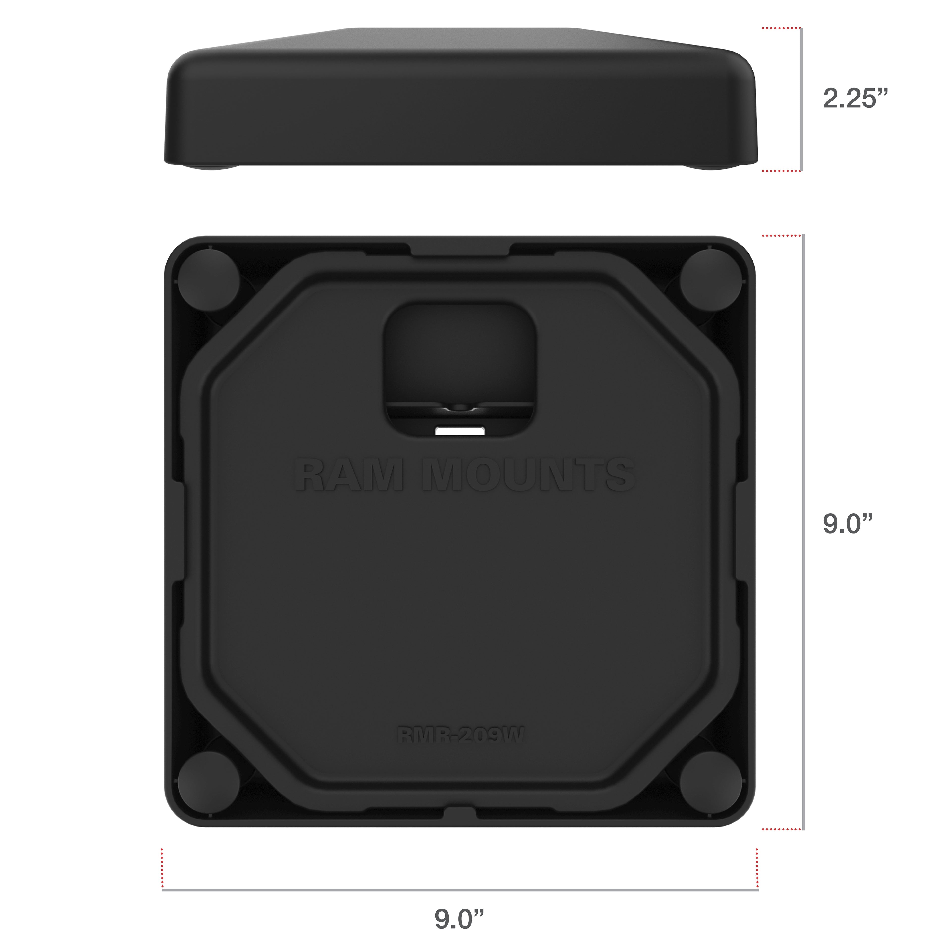 RAM Verzwaarde Platform Basis met 4-Gaten Patroon voor GDS® Pedestal Docks - RAM Mounts RAP-251-2U afbeelding 3