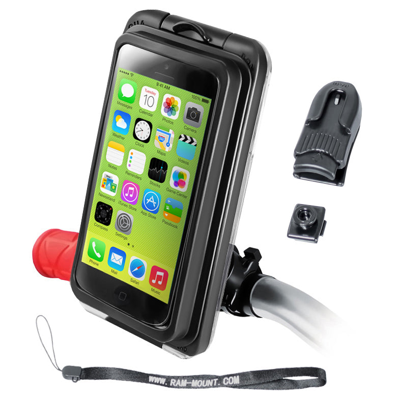 RAM aqua box pro 20 voor iPhone 5 met RAM ez onoff fietshouder - RAM Mounts RAP-274-1-AQ7-2-I5