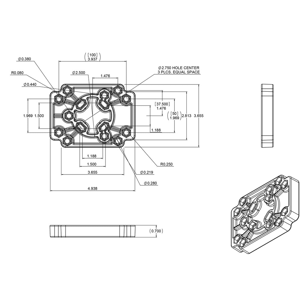 RAM Adapt-To-RAM™ gatpatroonplaataanpasser - RAM Mounts RAP-356U afbeelding 2
