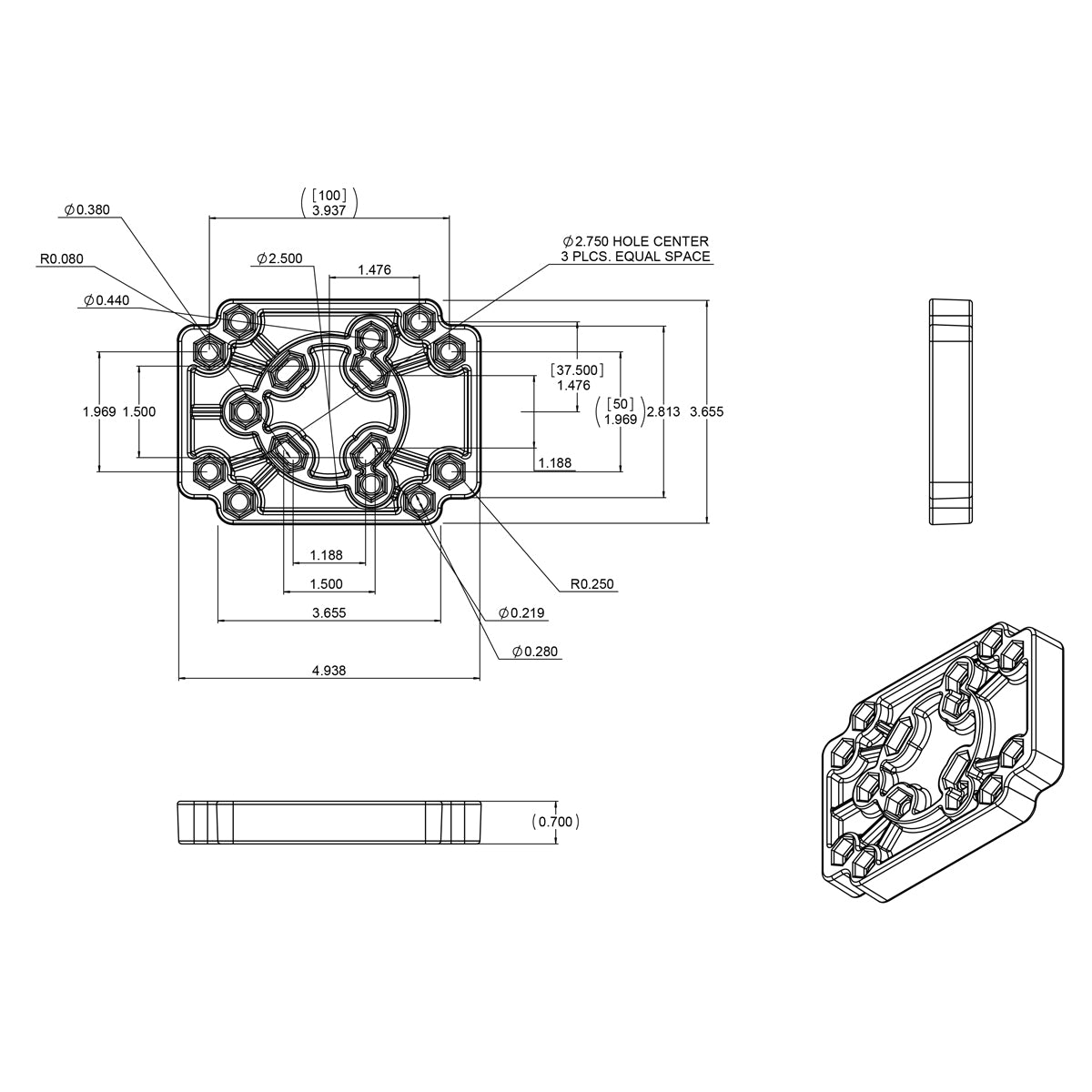RAM Adapt-To-RAM™ gatpatroonplaataanpasser - RAM Mounts RAP-356U afbeelding 2