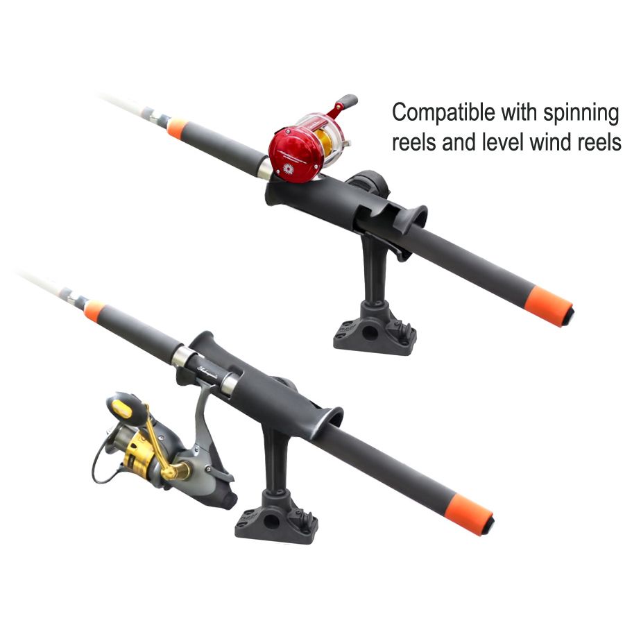 RAM Tube Jr.™ Rod Holder met Bulkhead/Vlakke Oppervlakte Basis - 4" Post - RAM Mounts RAP-390-SBMPU afbeelding 2