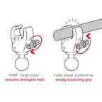 RAM Trolling Motor Stabilizer - Tough-Claw™.1587,50 cm (625") - 2,90 cm (1.14") Lange Arm - RAM Mounts RAP-400-D-202U afbeelding 5