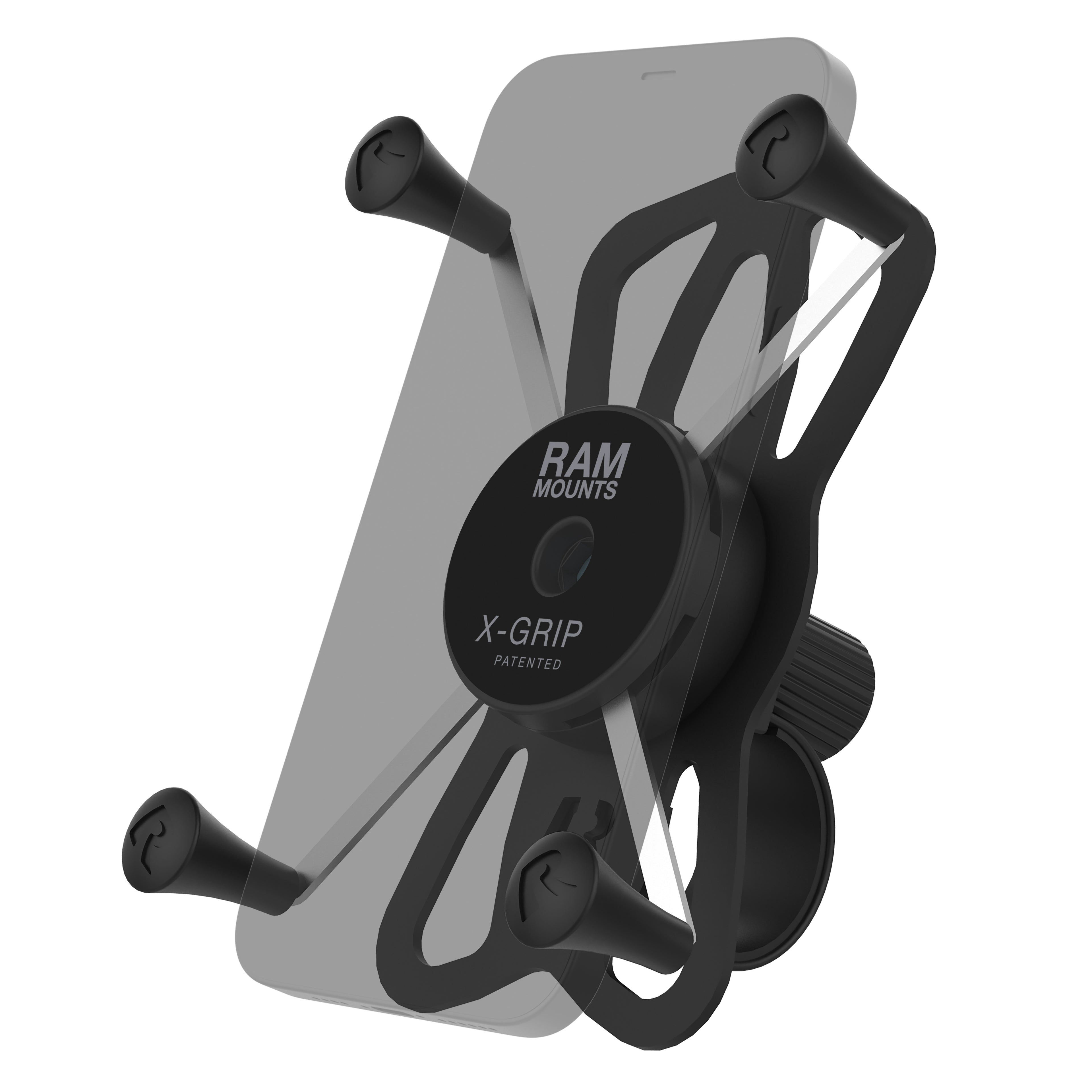 RAM X-Grip grote telefoonhouder met RAM tough strap stuurpen basis - RAM Mounts RAP-460-UN10U