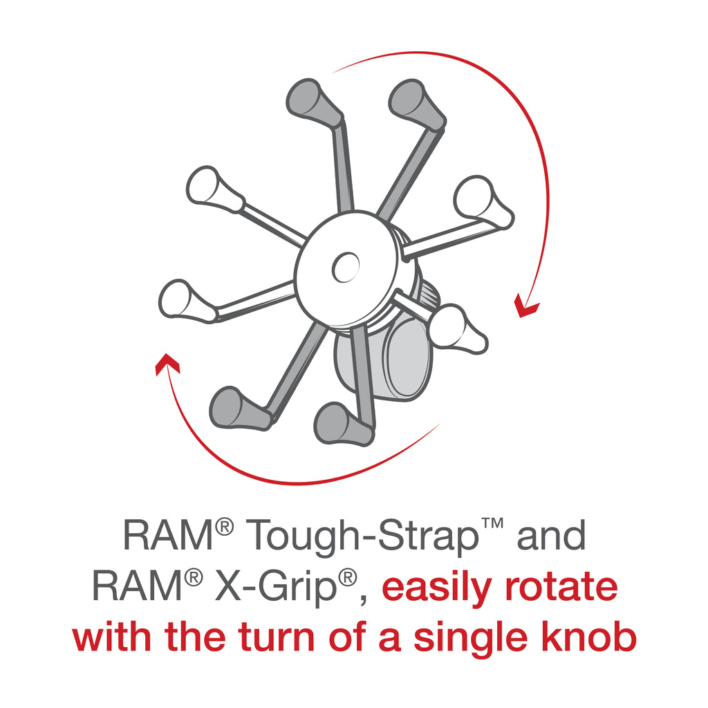 RAM X-Grip® Grote Telefoonhouder met RAM Tough-Strap™ Stuurpen Basis - RAM Mounts RAP-460-UN10U afbeelding 5