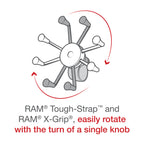 RAM X-Grip® Grote Telefoonhouder met RAM Tough-Strap™ Stuurpen Basis - RAM Mounts RAP-460-UN10U afbeelding 5