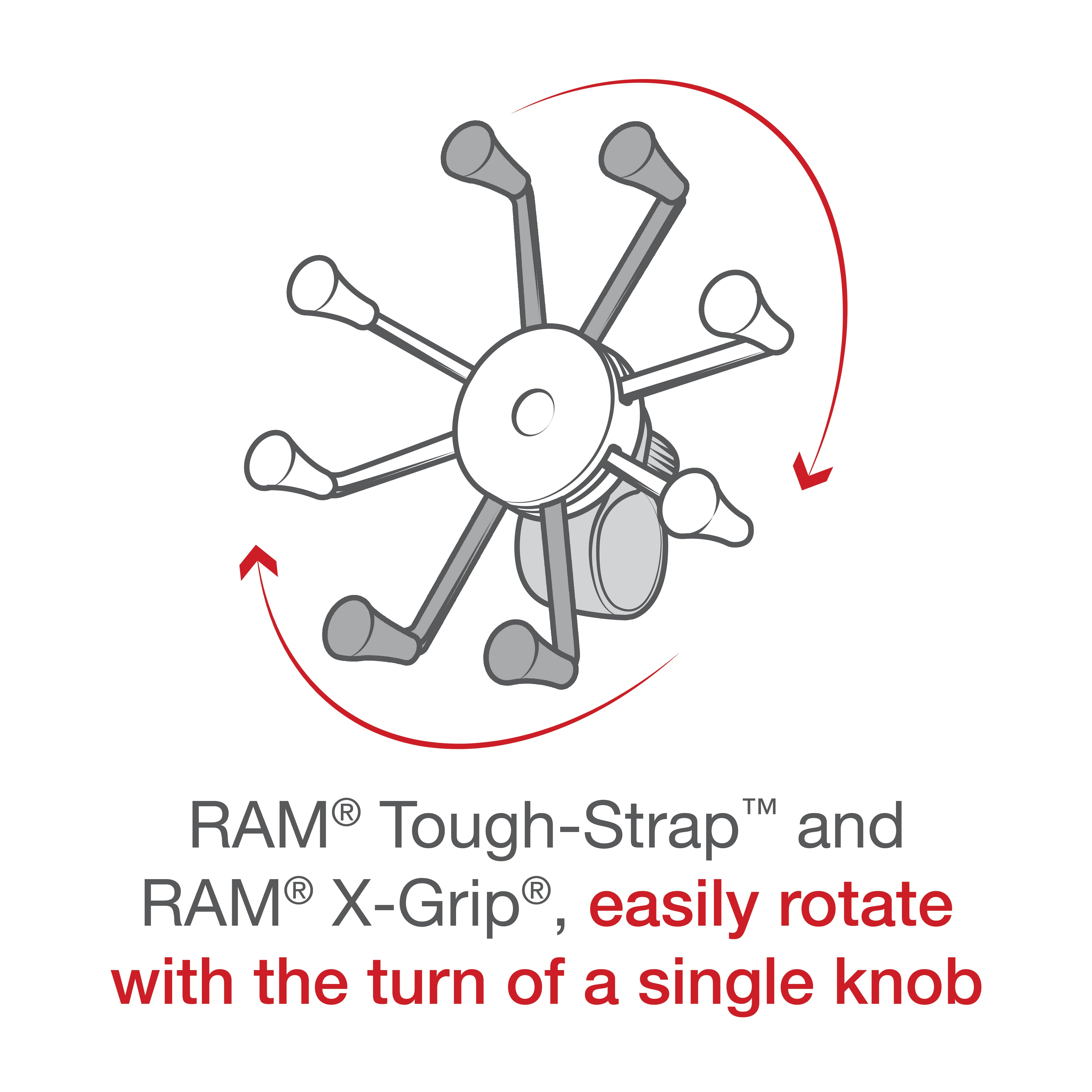 RAM X-Grip® Grote Telefoonhouder met RAM Tough-Strap™ Stuurpen Basis - RAM Mounts RAP-460-UN10U afbeelding 5