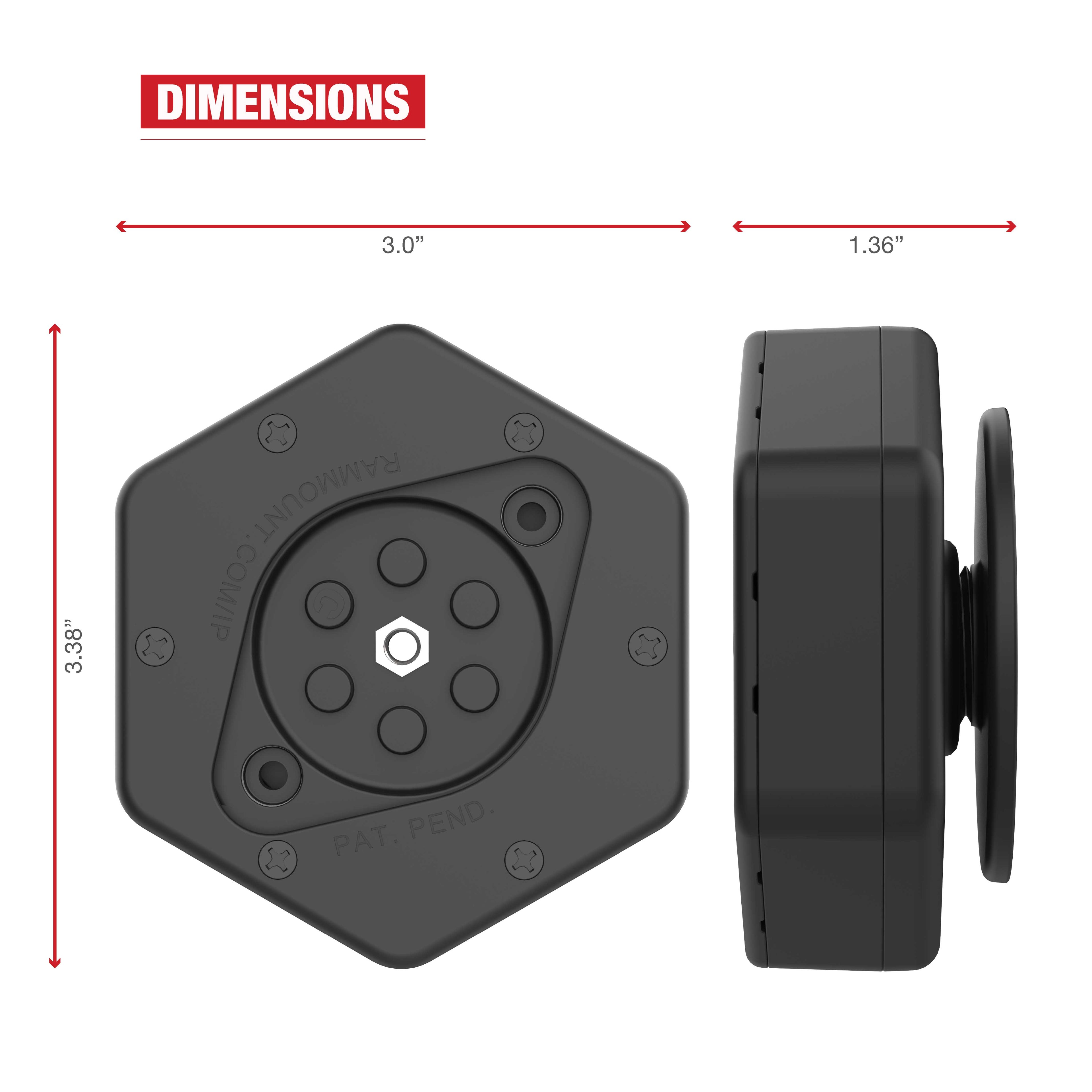 RAM Vibe-Safe™ met NPT-adapter voor 2-gatshouders - RAM Mounts RAP-462NPT afbeelding 6