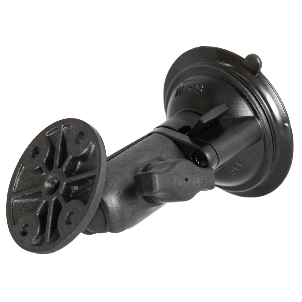 RAM twist lock draaibare zuigcup bevestiging met ronde plaat - RAM Mounts RAP-B-104-224-HEM1