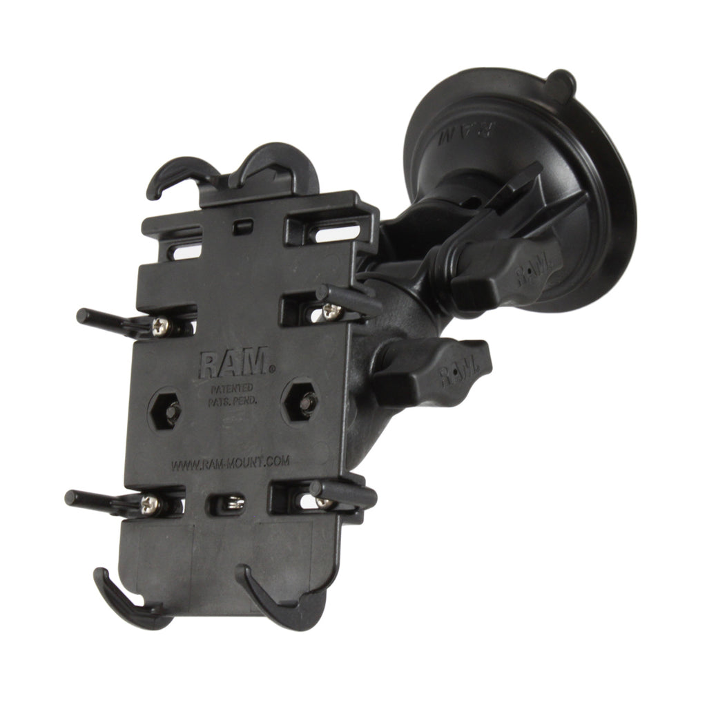 RAM quick grip telefoonhouder met RAM twist lock zuigkracht ratchet base - RAM Mounts RAP-B-104-224-PD3U