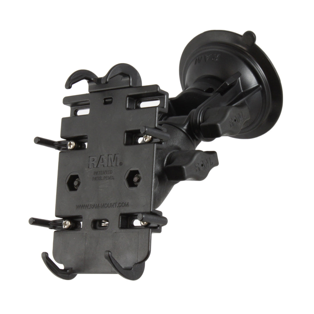 RAM quick grip telefoonhouder met RAM twist lock zuigkracht ratchet base - RAM Mounts RAP-B-104-224-PD3U