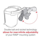 RAM Level Cup™ 16oz Drinkhouder met Dubbele Socket Arm - RAM Mounts RAP-B-132B-201U afbeelding 4