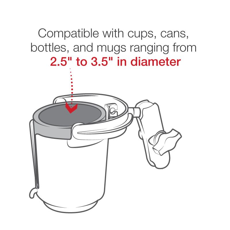 RAM Level Cup™ 16oz Drinkhouder met Dubbele Socket Arm - RAM Mounts RAP-B-132B-201U afbeelding 5