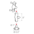RAM X-Grip® Hoge-sterkte Composiet Telefoon Houder met Drill-Down Basis - RAM Mounts RAP-B-138-UN7U afbeelding 4