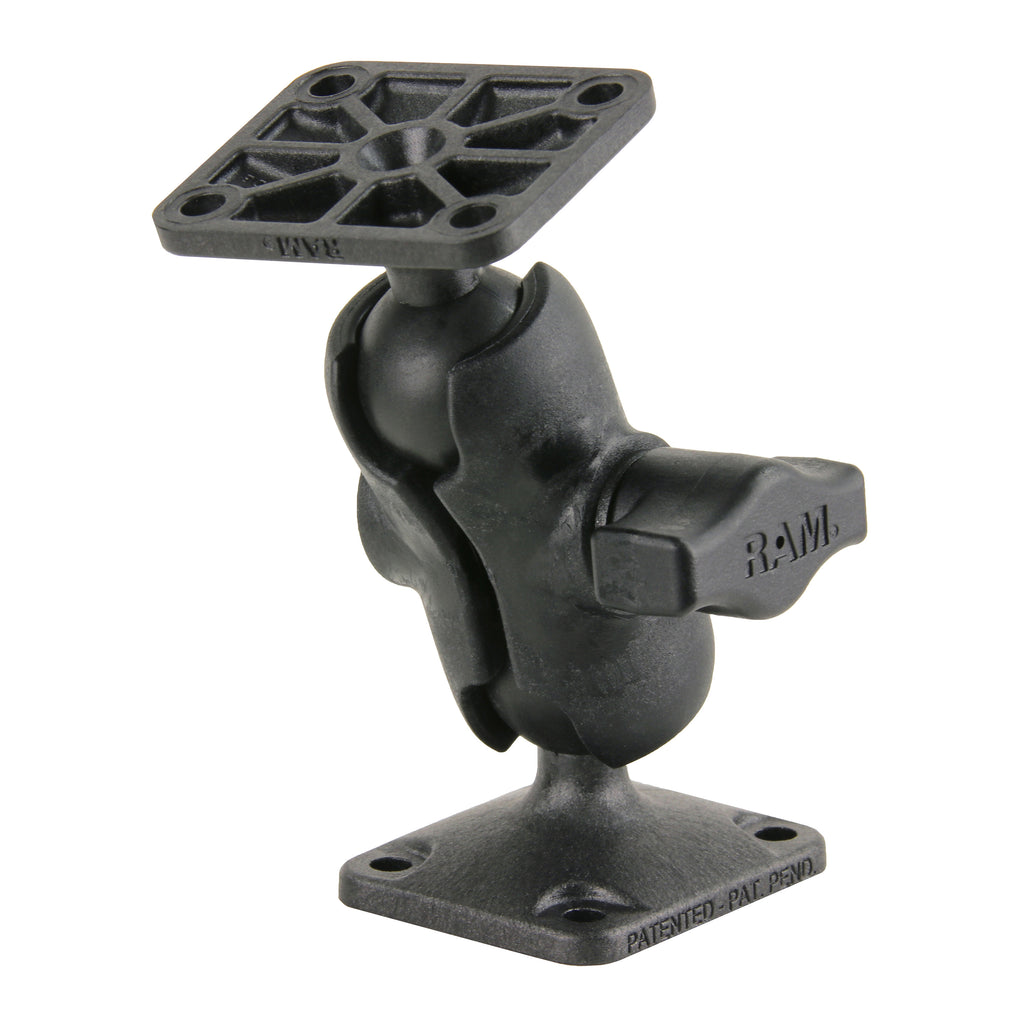 RAM composiet dubbele balbevestiging met rechthoekige amps platen kort - RAM Mounts RAP-B-141U-A