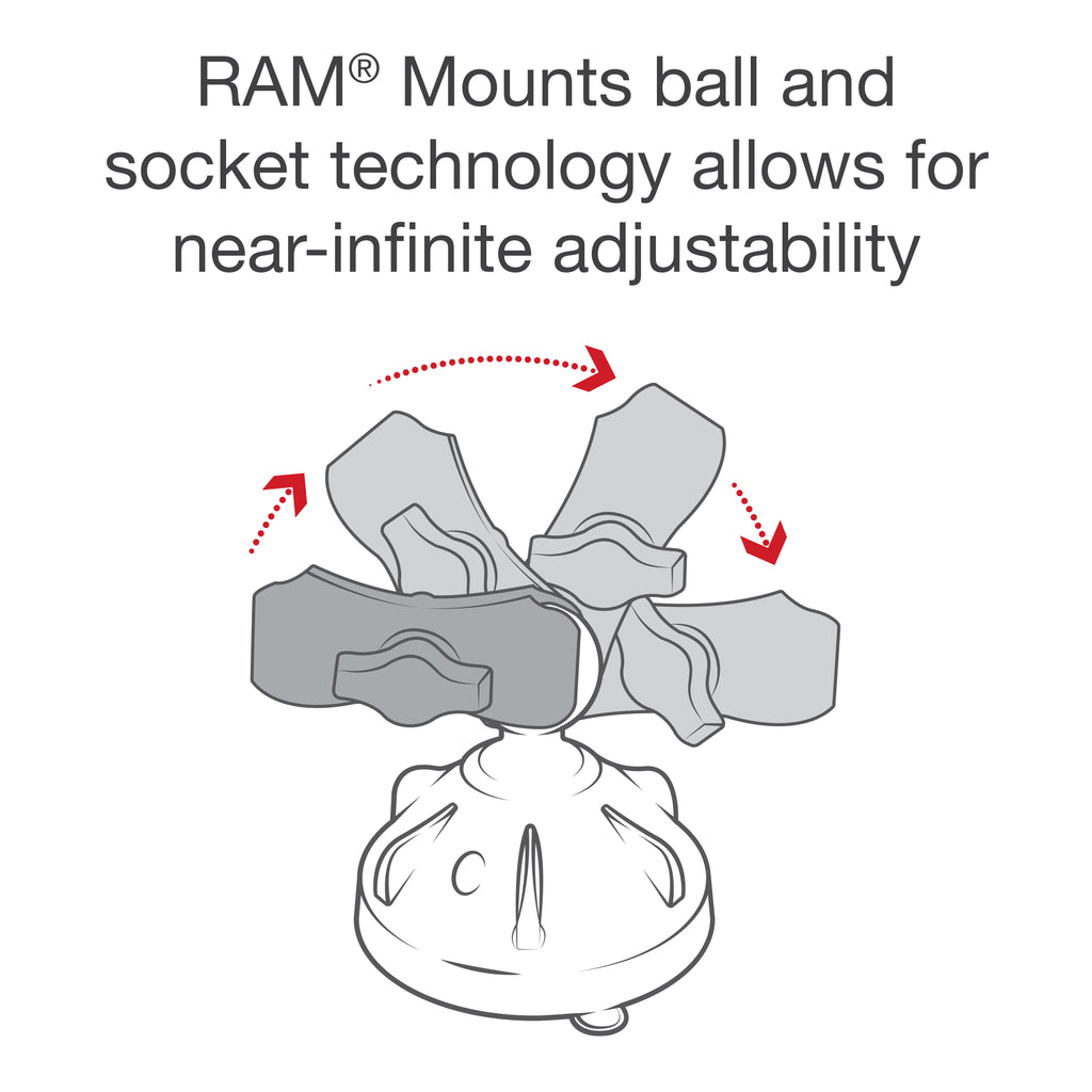 RAM X-Grip® Telefoonbevestiging met laagprofiel zuigkop - Kort - RAM Mounts RAP-B-166-2-A-UN7U afbeelding 3