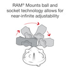 RAM X-Grip® Telefoonbevestiging met laagprofiel zuigkop - Kort - RAM Mounts RAP-B-166-2-A-UN7U afbeelding 3