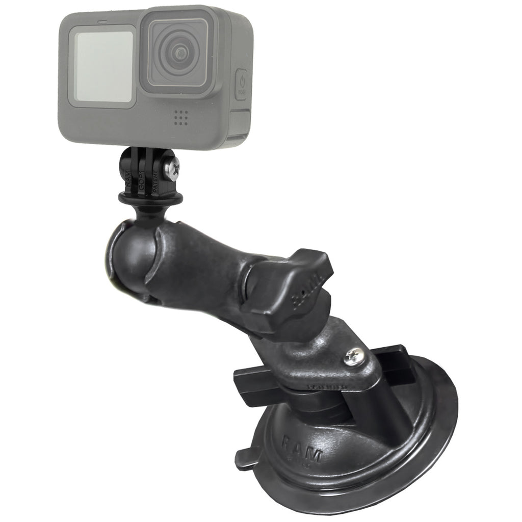 RAM twist lock composite zuigbevestiging met actiecamera adapter - RAM Mounts RAP-B-166-GOP1