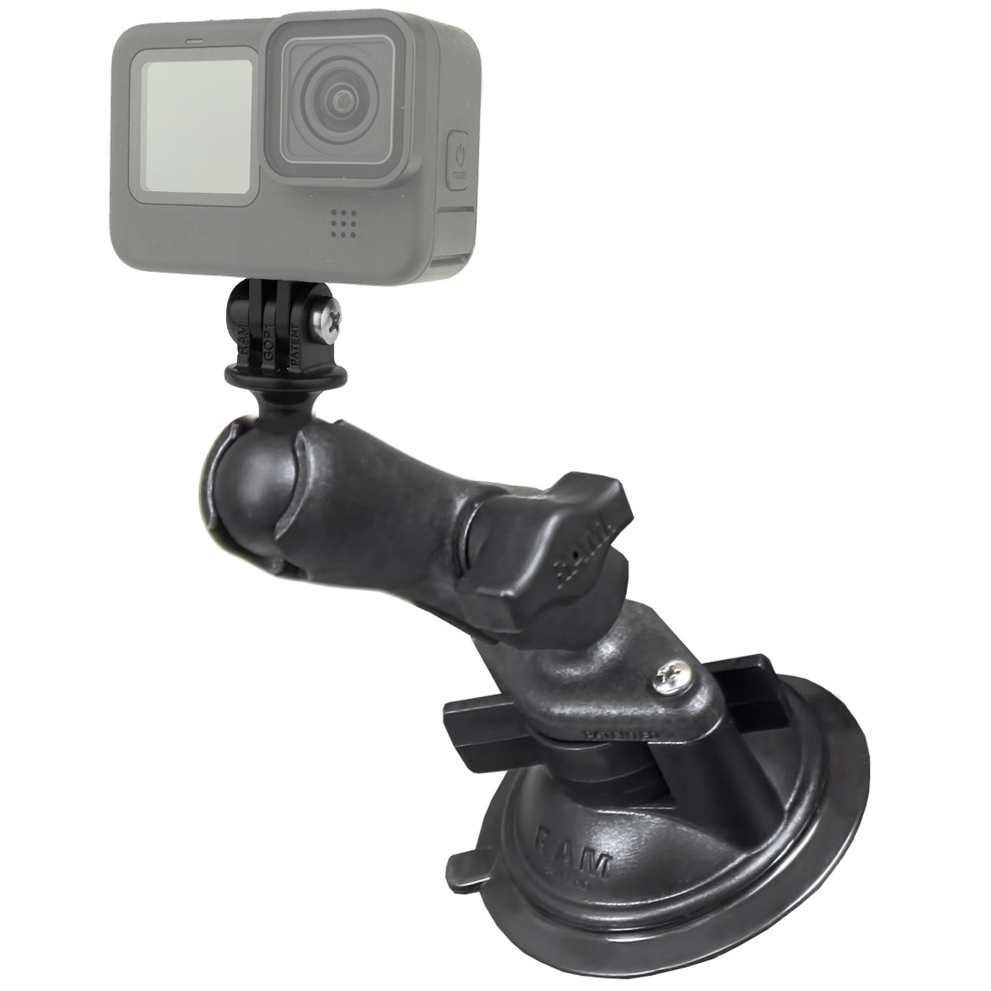 RAM twist lock composite zuigbevestiging met actiecamera adapter - RAM Mounts RAP-B-166-GOP1