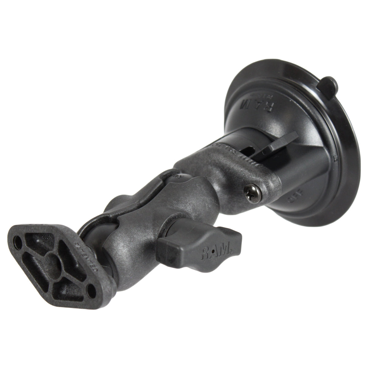RAM Twist-Lock™ Composite Zuigcup Dubbele Bal Mount - Kort - RAM Mounts RAP-B-166U-A afbeelding 1